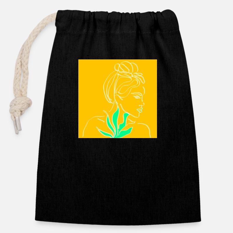 Wife - Closable cotton gift bag (14x20cm) - black
