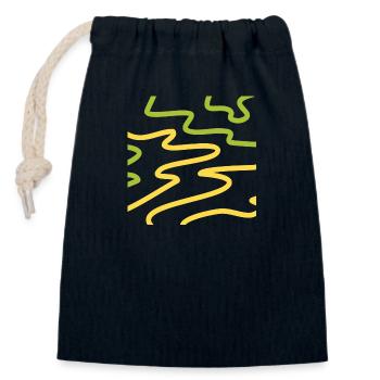 Abstract Three - Closable cotton gift bag (14x20cm) - navy - Front