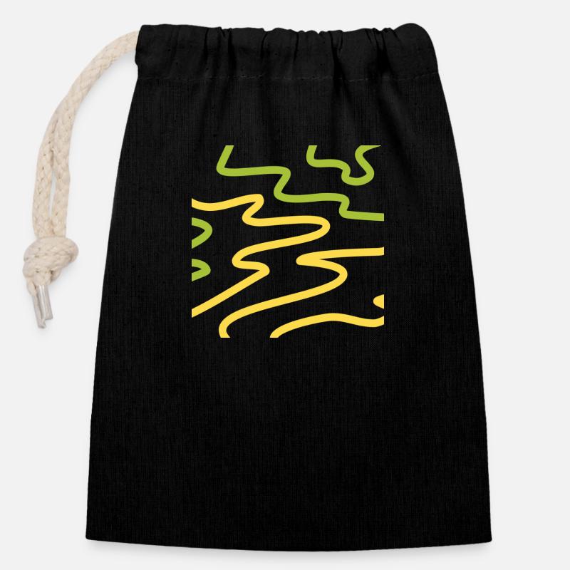 Abstract Three - Closable cotton gift bag (14x20cm) - black