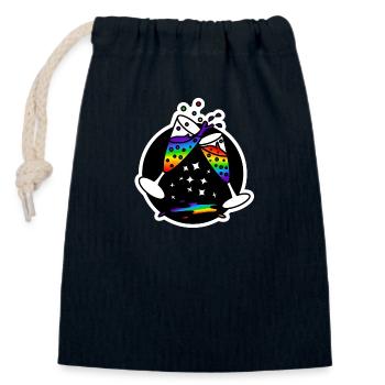 Sekt Gläser Prost zum Wohl : Sticky Queer Pride - Verschließbarer Geschenkbeutel aus Baumwolle (14x20cm) - Navy - Vorne