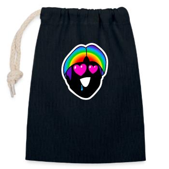Hals über Kopf verliebt : Sticky Queer Pride - Verschließbarer Geschenkbeutel aus Baumwolle (14x20cm) - Navy - Vorne