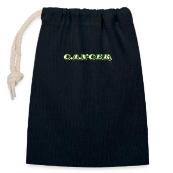 Logo "Cancer" - Sac cadeau en coton avec cordon (14 x 20 cm) - bleu marine - Devant