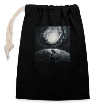 Dark Space - Closable cotton gift bag (14x20cm) - black - Front