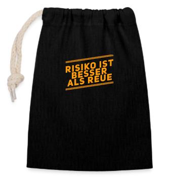 Je préfère le risque - Sac cadeau en coton avec cordon (14 x 20 cm) - noir - Devant