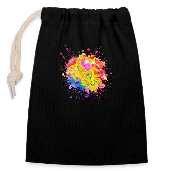 splash drop liquid abstract background water wave - Closable cotton gift bag (14x20cm) - black - Front