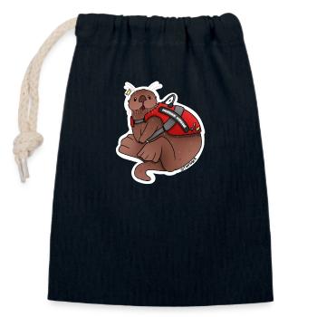 Tazz Talks | Emotional Suppawt - Closable cotton gift bag (14x20cm) - navy - Front