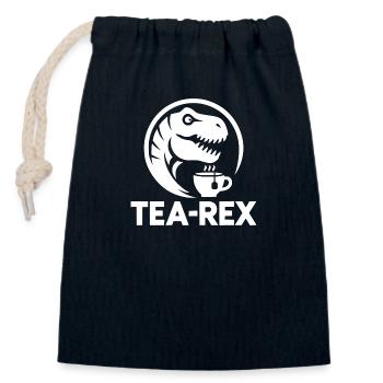 Animal Office Humor Funny Tea-Rex Logo - Closable cotton gift bag (14x20cm) - navy - Front