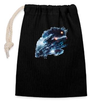 Diplomatic missions in space - Closable cotton gift bag (14x20cm) - black - Front