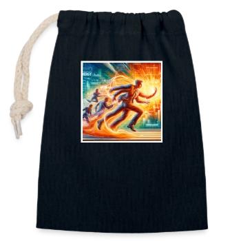 high energy - Closable cotton gift bag (14x20cm) - navy - Front