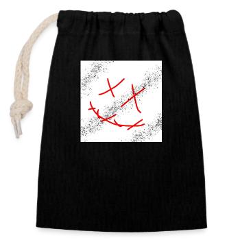 Deathly smile - Verschließbarer Geschenkbeutel aus Baumwolle (14x20cm) - Schwarz - Vorne