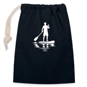 Paddelkunst Stand Up Paddling - Closable cotton gift bag (14x20cm) - navy - Front