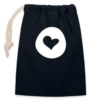 herz form kreis symbol liebe - Verschließbarer Geschenkbeutel aus Baumwolle (14x20cm) - Navy - Vorne