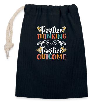 Wellness Body Yoga - Closable cotton gift bag (14x20cm) - navy - Front