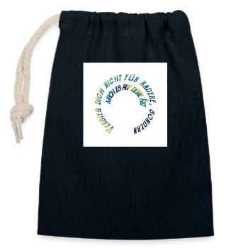Rainbow Proverb - Closable cotton gift bag (14x20cm) - navy - Front