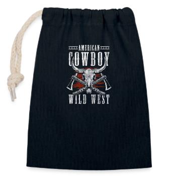 Cowboy Gesetz Westernmeister Texas - Verschließbarer Geschenkbeutel aus Baumwolle (14x20cm) - Navy - Vorne