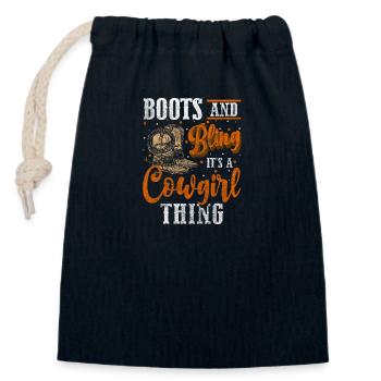 Cowboy Lasso Bandit du désert - Sac cadeau en coton avec cordon (14 x 20 cm) - bleu marine - Devant