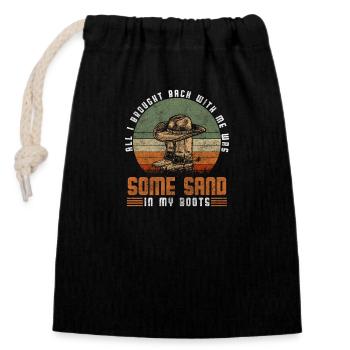 Western Horse Cowboy Boots - Closable cotton gift bag (14x20cm) - black - Front