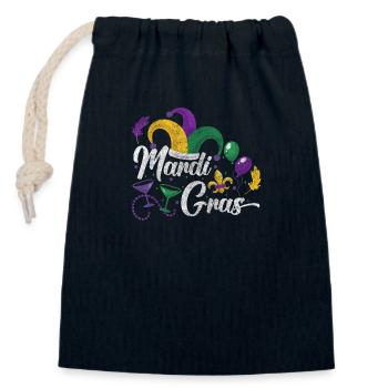 Carnival Celebration Colorful - Closable cotton gift bag (14x20cm) - navy - Front