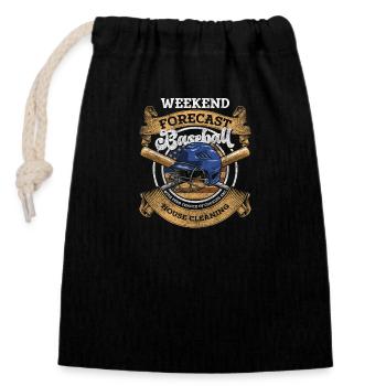 Baseball Winner Game Stroke Ball - Closable cotton gift bag (14x20cm) - black - Front