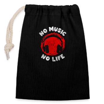 Style de vie des instruments de musique - Sac cadeau en coton avec cordon (14 x 20 cm) - noir - Devant