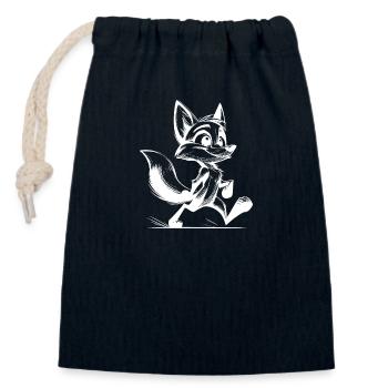 Kleiner Frechdachs Fuchs Zeichnung - Verschließbarer Geschenkbeutel aus Baumwolle (14x20cm) - Navy - Vorne