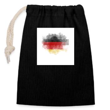 Germany2024 - Verschließbarer Geschenkbeutel aus Baumwolle (14x20cm) - Schwarz - Vorne