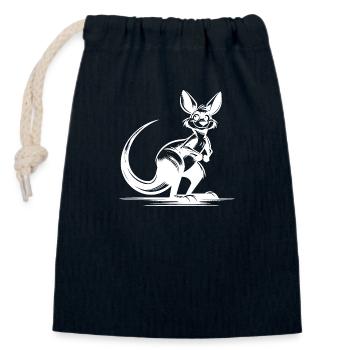 Australisches lächelndes Känguru - Verschließbarer Geschenkbeutel aus Baumwolle (14x20cm) - Navy - Vorne