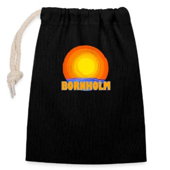 Bornholm Danemark Mer Baltique - Sac cadeau en coton avec cordon (14 x 20 cm) - noir - Devant