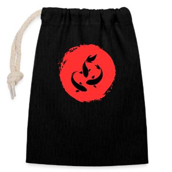 Japanese Character Art - ApriNoeScor - Closable cotton gift bag (14x20cm) - black - Front