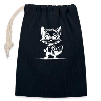 Baby Fuchs Kinder Zeichnung Skizze - Verschließbarer Geschenkbeutel aus Baumwolle (14x20cm) - Navy - Vorne