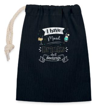 Bartender Beer Drinker Gin - Closable cotton gift bag (14x20cm) - navy - Front