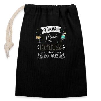 Bartender Beer Drinker Gin - Closable cotton gift bag (14x20cm) - black - Front