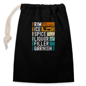 Cocktail Drinks Drink Drink - Closable cotton gift bag (14x20cm) - black - Front