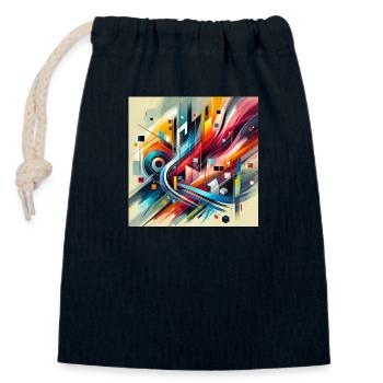 Lebendige Harmonie - Abstraktes Gemälde - Verschließbarer Geschenkbeutel aus Baumwolle (14x20cm) - Navy - Vorne
