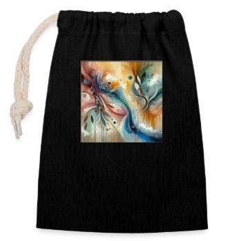 Energetic Essence - Abstract Painting - Closable cotton gift bag (14x20cm) - black - Front