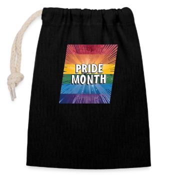 LGBTQ Pride Month - Verschließbarer Geschenkbeutel aus Baumwolle (14x20cm) - Schwarz - Vorne