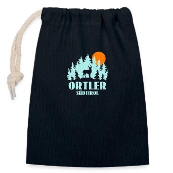 Ortler - Sac cadeau en coton avec cordon (14 x 20 cm) - bleu marine - Devant