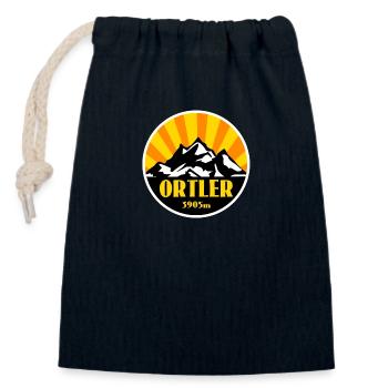 Ortler Tyrol du Sud - Sac cadeau en coton avec cordon (14 x 20 cm) - bleu marine - Devant