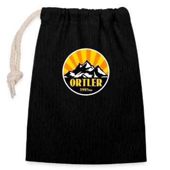 Ortler South Tyrol - Closable cotton gift bag (14x20cm) - black - Front
