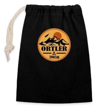 Ortler - Closable cotton gift bag (14x20cm) - black - Front