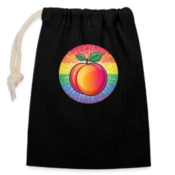 LGBTQ Peach - Closable cotton gift bag (14x20cm) - black - Front