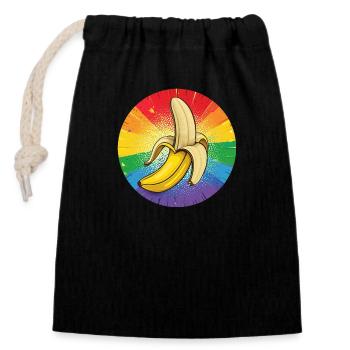 LGBTQ Banane - Verschließbarer Geschenkbeutel aus Baumwolle (14x20cm) - Schwarz - Vorne