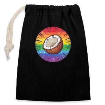 Noix de LGBTQ - Sac cadeau en coton avec cordon (14 x 20 cm) - noir - Devant