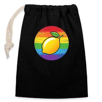 LGBTQ Lemon Lime - Closable cotton gift bag (14x20cm) - black - Front