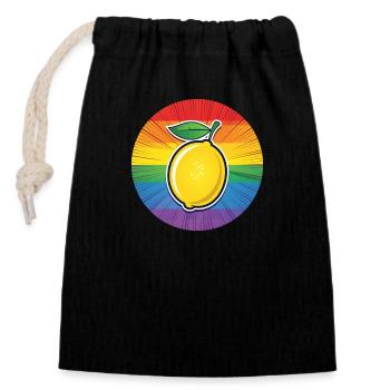 LGBTQ Zitrone Limette - Verschließbarer Geschenkbeutel aus Baumwolle (14x20cm) - Schwarz - Vorne