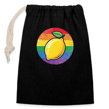 LGBTQ Zitrone Limette - Verschließbarer Geschenkbeutel aus Baumwolle (14x20cm) - Schwarz - Vorne