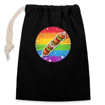 LGBTQ Kebab - Verschließbarer Geschenkbeutel aus Baumwolle (14x20cm) - Schwarz - Vorne