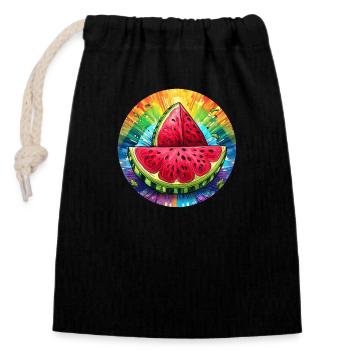 LGBTQ Melon - Closable cotton gift bag (14x20cm) - black - Front