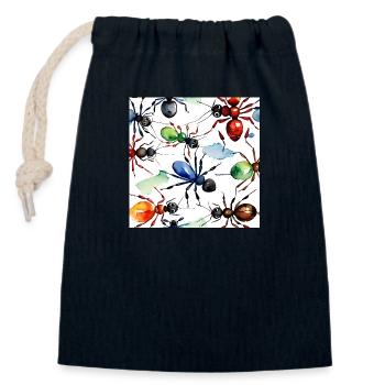 Ameisen - Verschließbarer Geschenkbeutel aus Baumwolle (14x20cm) - Navy - Vorne