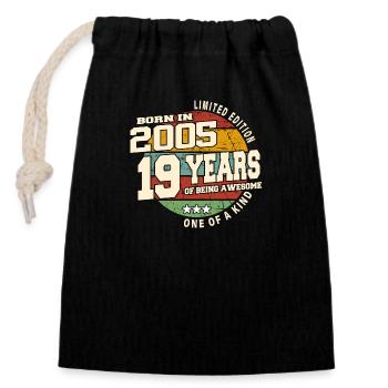 2005 Vintage Retro Classic 19 Years - Closable cotton gift bag (14x20cm) - black - Front